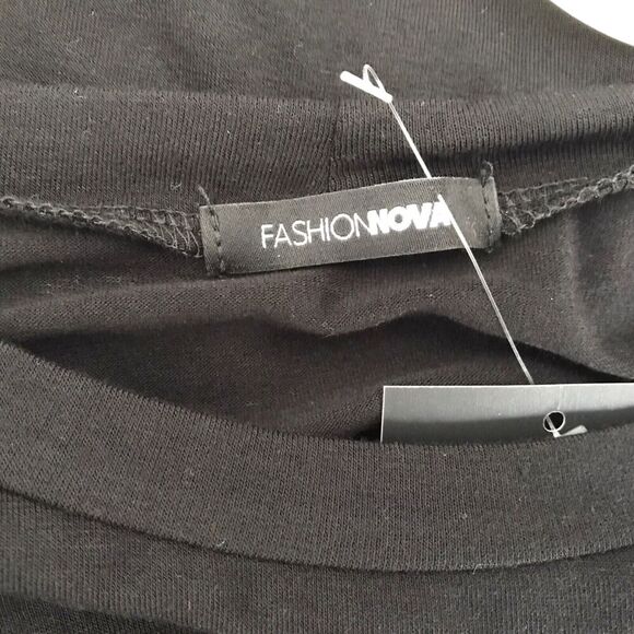 Fashion Nova Womens Top Size 3X Black Killin It Boxy Crop Tee Short Sleeve Sexy - Picture 5 of 9